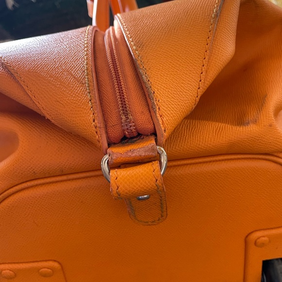 T. Anthony Authentic Italian Leather Bright Orange Carryon - Orig. $2,000! - Picture 13 of 16